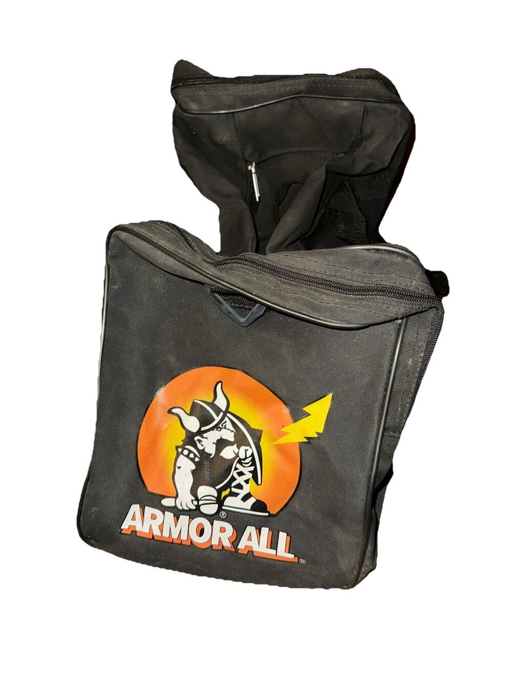 Vntg 1980s Old Logo Armor All Duffel Bag Protectant Automotive Viking Shield